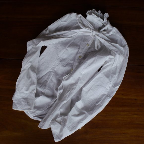 Vintage Ruffle Neck Bow Blouse - Picture 1 of 2